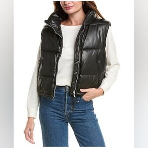 NWT Anthropologie S13 Women's Cropped Black Puffer Vest - Large